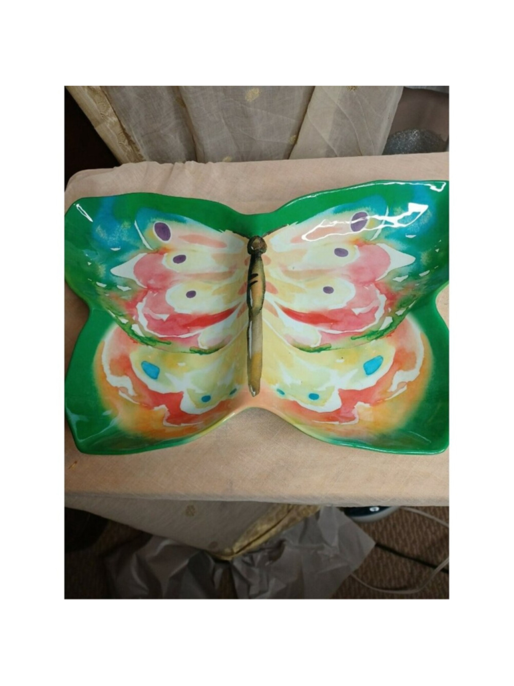 Pier 1 Rose Garden Butterfly Melamine Serving Dish
